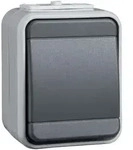 Elso 441609 Universal-Schalter, 10A, Steckklemme, Aqua-Top, licht-/basaltgrau matt