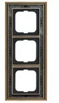 Busch-Jaeger 1723-843 Abdeckrahmen 3-fach, Busch-dynasty, messing antik dekor