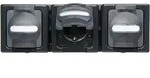 Kopp 131315006 Blue Elec. 3-fach Schutzkontakt-Steckdose waag. Aufputz IP44