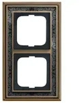Busch-Jaeger 1722-843 Abdeckrahmen 2-fach, Busch-dynasty, messing antik dekor