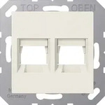 Jung A1569-2WE Abdeckung (gerastet) f&uuml;r Modular-Jack-Steckbuchsen, 2-fach,