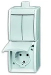 Busch-Jaeger 2601/5/20EW-54-503 Kombination Steckdose/ Serienschalter, Aufputz IP44