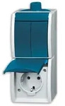 Busch-Jaeger 2601/5/20EW-53-503 Kombination Steckdose/ Serienschalter, Aufputz IP44,
