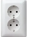 Gira 078004 2-fach Schutzkontakt-Steckdose mit Vollplatte , Standard 55, reinwei&szlig;