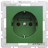Berker 47438913 Schutzkontakt-Steckdose mit Steckklemmen S.x/B.x grün glänzend