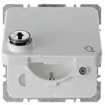 Berker 476309 Schutzkontakt-Steckdose mit Klappdeckel und Schloss, wg Up IP44,