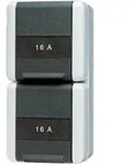 Jung 822NAW Schutzkontakt-Zwei-fach-Steckdose, 16 A 250 V ~, mit Schriftfeld,