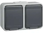 Elso 445409 Steckdose 2-fach, 16A, waagerecht, Steckklemme, Aqua-Top,