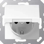 Jung A1520KLWW Schutzkontakt-Steckdose, 16 A 250 V ~, Klappdeckel, Duroplast, Serie