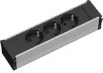 Bachmann 333.1007 CONI Steckdoseneinheit ALU 3 Schutzkontaktsteckdosen (erh&ouml;hter