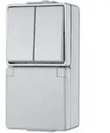 Jung 675W Schutzkontakt-Steckdose 16 A 250 V ~ mit Serienschalter 10 AX 250 V ~, IP