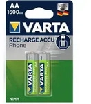 Varta ACCU Batterien Phone 58399 AA/Mignon Akku 1600mAh 2-St&uuml;ck