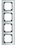 Merten 489460 Echtglasrahmen 4-fach, M-PLAN, Diamantsilber