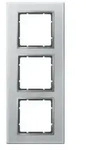 Berker 10136414 Glasrahmen 3-fach, B.7, Glas alu/alu matt lackiert