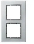 Berker 10126414 Glasrahmen 2-fach, B.7, Glas alu/alu matt lackiert