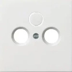 Gira 0869112 Abdeckung Koaxial-Antennensteckdose, Fl&auml;chenschalter, reinwei&szlig;