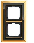 Busch-Jaeger 1722-835 Abdeckrahmen 2-fach, Busch-dynasty, messing poliert anthrazit