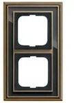 Busch-Jaeger 1722-845 Abdeckrahmen 2-fach, Busch-dynasty, messing antik anthrazit