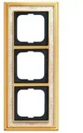 Busch-Jaeger 1723-836 Abdeckrahmen 3-fach, Busch-dynasty, messing poliert dekor
