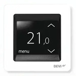 Devi 140F1064 DEVIregTM Touch Thermostat mit Bodenf&uuml;hler, mit Rahmen, reinwei&szlig;