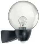 ESYLUX EL10026119 Automatikleuchte mit Blasenglas und 130&deg; Bewegungsmelder, schwarz