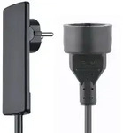 EVOline&reg; Plug 151000155100 flacher Schutzkontakt-Stecker mit Kupplung, schwarz