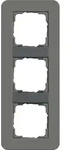 Gira 0213423 Abdeckrahmen 3-fach, Gira E3, dunkelgrau Soft-Touch mit Tr&auml;gerrahmen