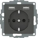 Merten MEG2366-0414 Schutzkontakt Steckdose mit USB Ladeger&auml;t Typ A+A, System M,