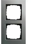 Gira 0212335 Abdeckrahmen 2-fach f&uuml;r flachen Einbau, Gira E2, edelstahl