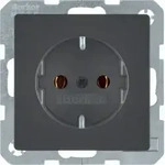 Berker 41436086 Schutzkontakt-Steckdose mit Schraub-Liftklemmen, Q.x, anthrazit samt