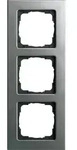 Gira 0213335 Abdeckrahmen 3-fach f&uuml;r flachen Einbau, Gira E2, edelstahl