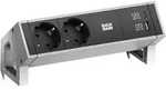 Bachmann 902.901 DESK2, 2 Schutzkontaktsteckdosen, 1 USB A&C 22W Charger, Zuleitung