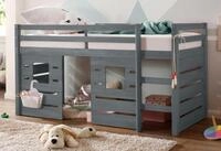 OTTO home Hochbett "Alpi" aus Kiefernholz, inklusive Leiter und Panel,