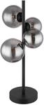 GLOBO LIGHTING Tischleuchte "RIHA", schwarz (schwarz matt, rauchglas), 4, 1 Stk.,
