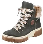 Winterboots RIEKER, Damen, Gr. 40, gr&uuml;n, Lederimitat, Textil, Schuhe Winterboots,
