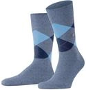 Socken BURLINGTON "King", Herren, Gr. 40, blau (turquoise), Baumwollmischung,