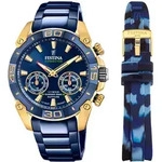 Chronograph FESTINA "Chrono Bike 2021 - Special Edition Connected", blau (dunkelblau,