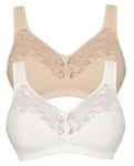 Soft-BH SUSA "2er Pack BH ohne B&uuml;gel", Damen, Gr. 75, Cup B, beige (ivory, pure