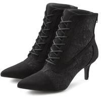 Schn&uuml;rstiefelette LASCANA "Sommerstiefelette", Damen, Gr. 40, schwarz, Obermaterial: