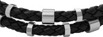 Armband FOSSIL "Schmuck Geschenk Edelstahl Leder Armschmuck JEWELRY", schwarz