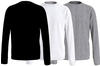 T-Shirt TOMMY HILFIGER UNDERWEAR "3P LS Tee" Gr. S (48), schwarz-weiß (black, white,
