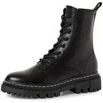 Schn&uuml;rstiefelette TAMARIS, Damen, Gr. 38, schwarz, Glattleder, schimmernd, unifarben