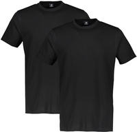 T-Shirt LERROS, Herren, Gr. S, schwarz, Single Jersey, Obermaterial: 100% Baumwolle,