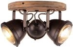 BRILLIANT Deckenstrahler "Carmen Wood", braun (burned steel, holz), 3, &Oslash; 28cm H: