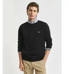 Sweatshirt GANT "REG SHIELD C-NECK SWEAT", Herren, Gr. L, schwarz, Obermaterial: 87%