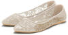 Slipper LASCANA "Ballerina" Gr. 37, weiß (beige) Damen Schuhe Brautschuh...