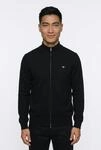 Gant Cardigan "CASUAL COTTON ZIP CARDIGAN" Mit Rippb&uuml;ndchen an Stehkragen, &Auml;rmeln