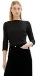 3/4-Arm-Shirt TOM TAILOR, Damen, Gr. M (38), schwarz (deep schwarz), Jersey,