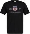 T-Shirt GANT "T-Shirt REG ARCHIVE SHIELD 1er Pack", Herren, Gr. L, schwarz,