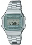 Chronograph CASIO VINTAGE, silber (blaugr&uuml;n, silberfarben), Armbanduhren, Damen,
